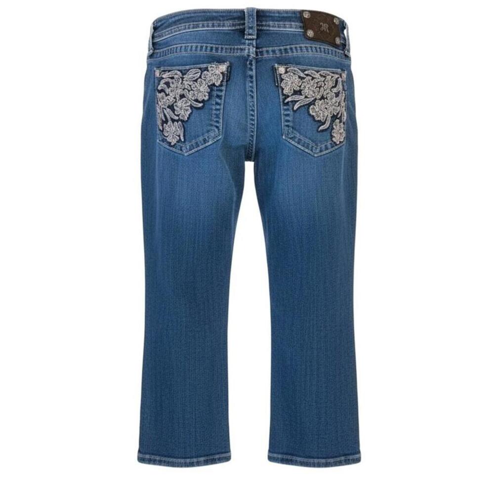 Miss Me Women's Size 28 Cuffed Capri Jeans Style JP5668P Embellished Pockets